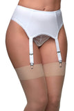 Nylon Dreams 4 Strap Suspender Belt White | Angel Clothing
