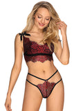 Obsessive Red Essia Lingerie Set | Angel Clothing