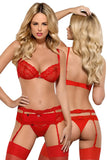 Obsessive Heartina Red Bra Set | Angel Clothing