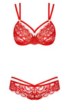 Obsessive Red Bra and Thong Set | Angel Clothing