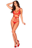 Obsessive Lovlea Red Lingerie Set (L/XL) | Angel Clothing