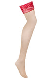 Obsessive Lacelove Red Stockings | Angel Clothing