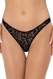 Noir Handmade Leopard Flock Thong (M, XL) | Angel Clothing