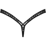 Noir Handmade Leopard Flock Thong (M, XL) | Angel Clothing