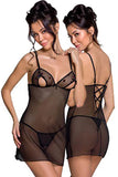 Passion Lovelia Chemise Black (L/XL, 2XL/3XL) | Angel Clothing