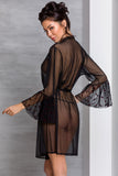 Passion Lovelia Penignoir Dressing Gown Black (S/M, 2XL/3XL) | Angel Clothing