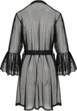 Passion Lovelia Penignoir Dressing Gown Black (S/M, 2XL/3XL) | Angel Clothing