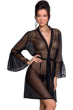 Passion Lovelia Penignoir Dressing Gown Black (S/M, 2XL/3XL) | Angel Clothing
