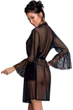 Passion Lovelia Penignoir Dressing Gown Black (S/M, 2XL/3XL) | Angel Clothing