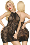 Penthouse Cautious Cat Mesh Dress Black
