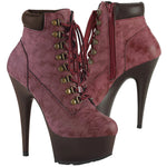 Pleaser DELIGHT 600TL 02 Boots Burgundy (UK5) | Angel Clothing