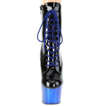 Pleaser ADORE 1020 Royal Blue Chrome Boots | Angel Clothing