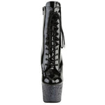 Pleaser ADORE-1020LG Boots Black Glitter | Angel Clothing