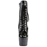 Pleaser ADORE-1020LG Boots Black Glitter | Angel Clothing