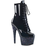 Pleaser ADORE-1020LG Boots Black Glitter | Angel Clothing