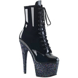 Pleaser ADORE-1020LG Boots Black Glitter | Angel Clothing