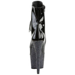 Pleaser ADORE-1020LG Boots Black Glitter | Angel Clothing