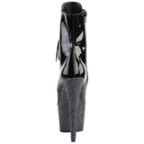 Pleaser ADORE-1020LG Boots Black Glitter | Angel Clothing