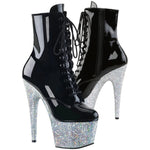 Pleaser ADORE-1020LG Boots Silver Glitter | Angel Clothing
