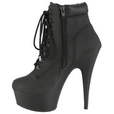 Pleaser DELIGHT 600TL 02 Boots Black Nubuck | Angel Clothing