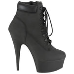 Pleaser DELIGHT 600TL 02 Boots Black Nubuck | Angel Clothing