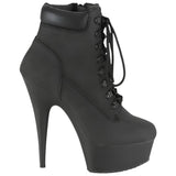 Pleaser DELIGHT 600TL 02 Boots Black Nubuck | Angel Clothing