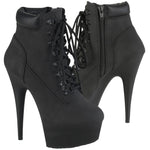 Pleaser DELIGHT 600TL 02 Boots Black Nubuck | Angel Clothing