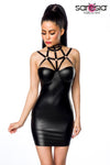 Saresia Harness Wetlook Mini Dress | Angel Clothing