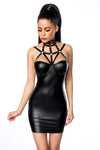 Saresia Harness Wetlook Mini Dress | Angel Clothing