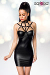Saresia Harness Wetlook Mini Dress | Angel Clothing