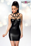 Saresia Harness Wetlook Mini Dress | Angel Clothing