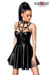 Saresia Harness Flared Mini Wetlook Dress | Angel Clothing