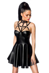 Saresia Harness Flared Mini Wetlook Dress | Angel Clothing