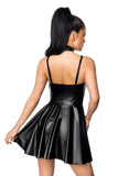 Saresia Harness Flared Mini Wetlook Dress | Angel Clothing