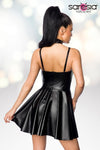 Saresia Harness Flared Mini Wetlook Dress | Angel Clothing