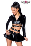 Saresia Metal Wetlook Set with Skirt (XL) | Angel Clothing