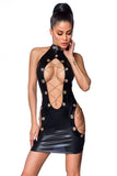 Saresia Metal Wetlook Mini Dress (XS, M) | Angel Clothing