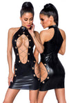 Saresia Metal Wetlook Mini Dress | Angel Clothing