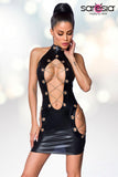 Saresia Metal Wetlook Mini Dress | Angel Clothing