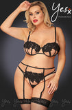 YesX Plus Size Black Lingerie Set | Angel Clothing
