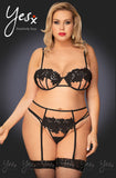 YesX Plus Size Black Lingerie Set | Angel Clothing