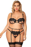 YesX Plus Size Black Lingerie Set | Angel Clothing