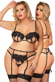 YesX Plus Size Black Lingerie Set | Angel Clothing