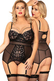 YesX Plus Size Floral Lace Chemise | Angel Clothing