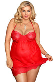 YesX Plus Size Red Babydoll Set | Angel Clothing