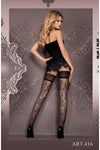 Ballerina 416 Hold Ups Stockings Black | Angel Clothing