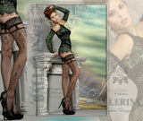 Ballerina 212 Hold Ups Stockings Black | Angel Clothing