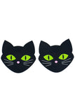 Black Cat Glow in the Dark Pasties | Angel Clothing