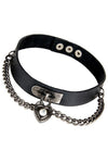 Black Heart Chain Collar | Angel Clothing