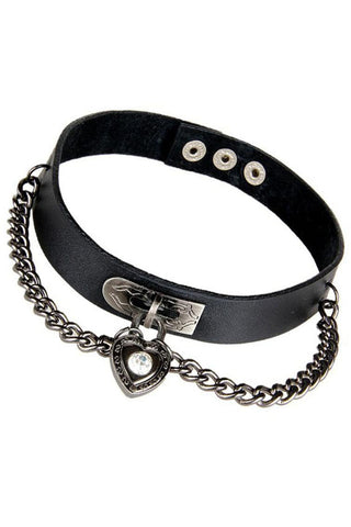 Black Heart Chain Collar | Angel Clothing